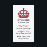 Red Royal Crown, Get Excited and Save the Date Enclosure Card<br><div class="desc">Red Royal Crown,  Get Excited and Save the Date Cards by The Business Card Store. Great for all kinds of parties and events. Weddings,  Engagements,  Birthdays,  Anniversaries,  Baby Showers e.t.c.</div>