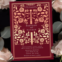 Red Royal Medieval Rose Gold  Sword Wedding 