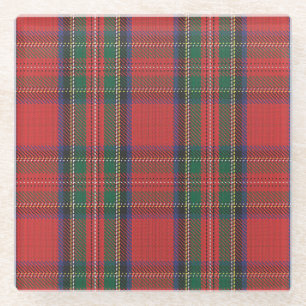 Red Royal Stewart Tartan Glas Coaster