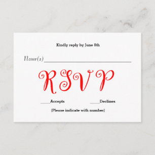 Red RSVP - Carte de réponse à la réception