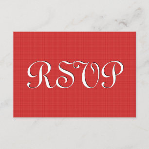 Red RSVP Damask Wedding S221 Card