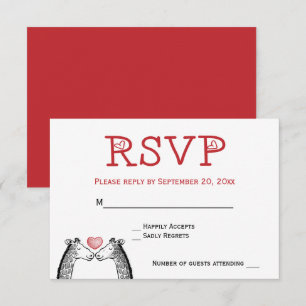 Red RSVP Giraffe Burgundy Wedding Engagement Invitation