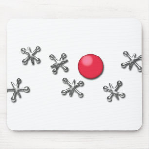 Red Rubber Ball and Jacks Mouse Pad