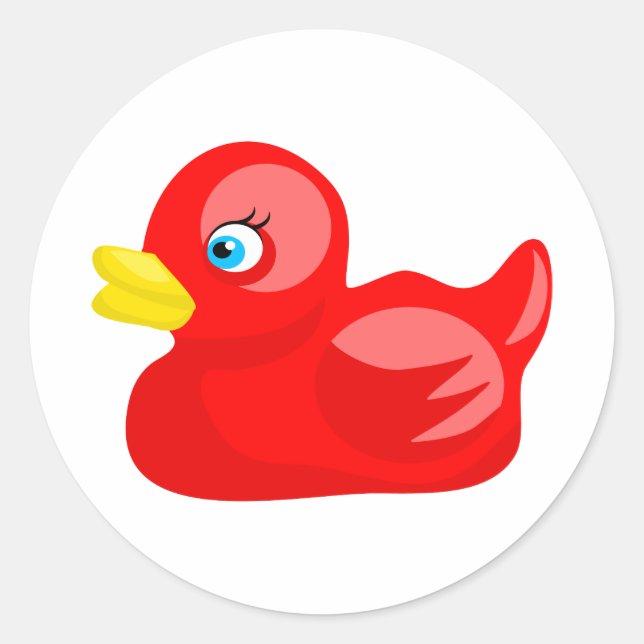 Red Rubber Duck Classic Round Sticker (Front)