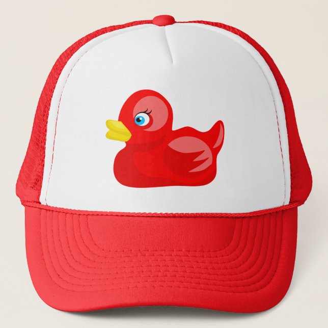 Red Rubber Duck Trucker Hat (Front)