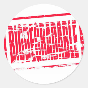 Red rubber stamp Biodegradable Classic Round Sticker