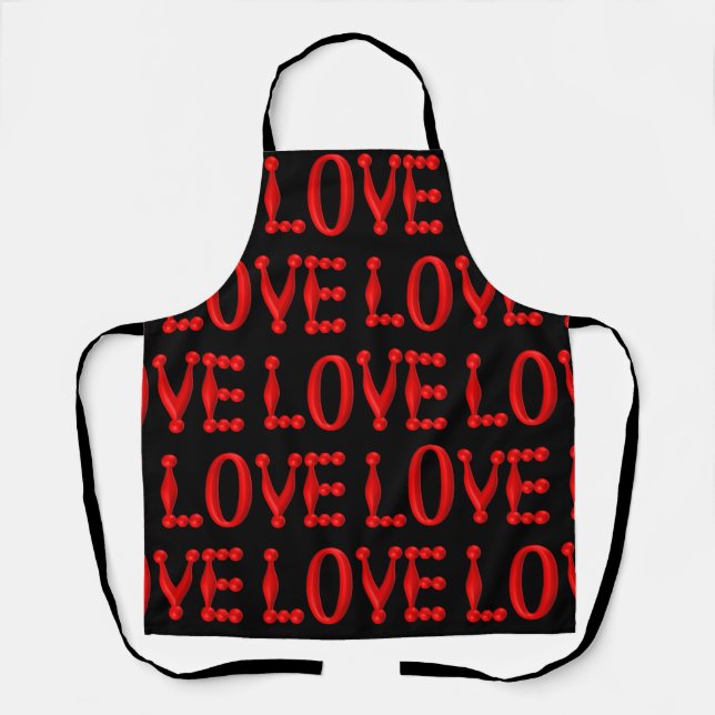 Red Rubberized LOVE Apron (Front)