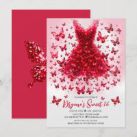 Red Ruby Crystal Butterfly Dress July Birthstone