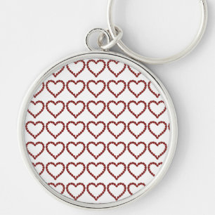 Red Ruby Gemstone Heart Keychain