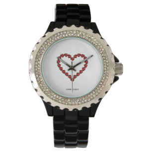 Red Ruby Gemstone Heart Watch