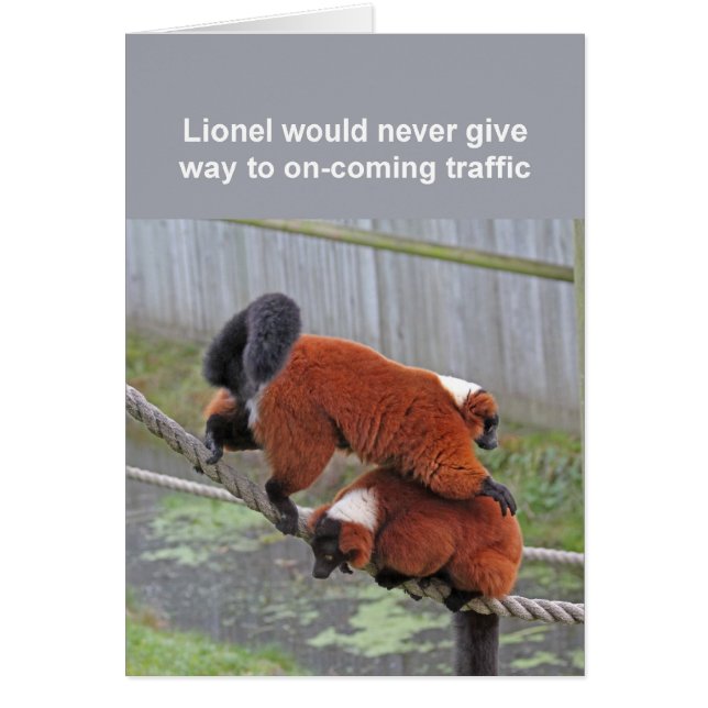 Red-ruffed lemurs card (Front)
