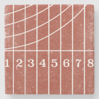 Red Running Track Distressed Style Coasters