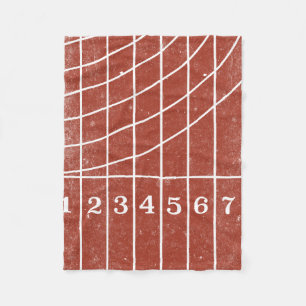 Red Running Track Distressed Style Fleece Blanket