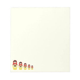 Red russian matryoshka nesting dolls notepad
