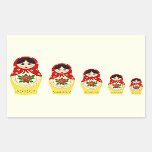 Red russian matryoshka nesting dolls sticker
