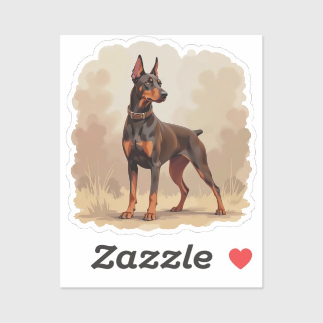 Red Rust Brown Doberman Pinscher Dog (Sheet)