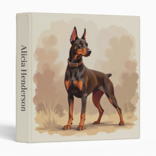 Red Rust Brown Doberman Pinscher Dog Binder