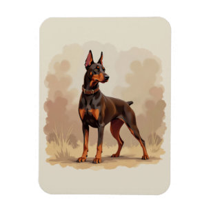 Red Rust Brown Doberman Pinscher Dog Magnet