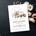 Red Rust Farm Animals Tractor Kids Birthday Invitation<br><div class="desc">If you need any other matching product or customization,  kindly message via Zazzle.</div>