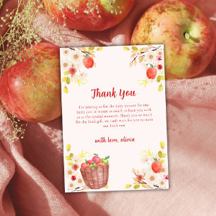 Red Rustic Autumn Fall Gardening Baby Shower Thank You Card