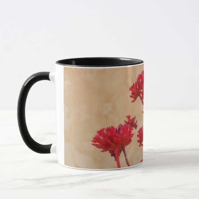 Red Rustic Flowers Mug (Left)