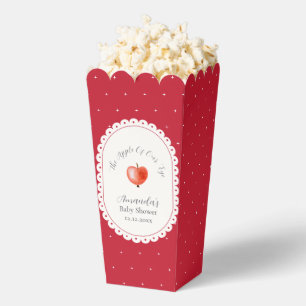 Red Rustic Popcorn Vintage Apple Baby Shower Favor Box