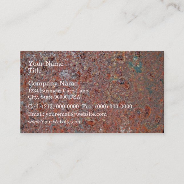 Red Rusty Metal Texture Business Card (Front)