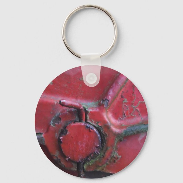 Red Rusty truck close-up Keychain (Front)