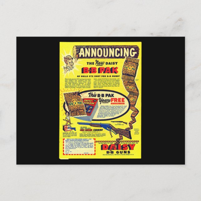 Red Ryder BB Gun 50's Comic Book BB Sale Postcard (Front)