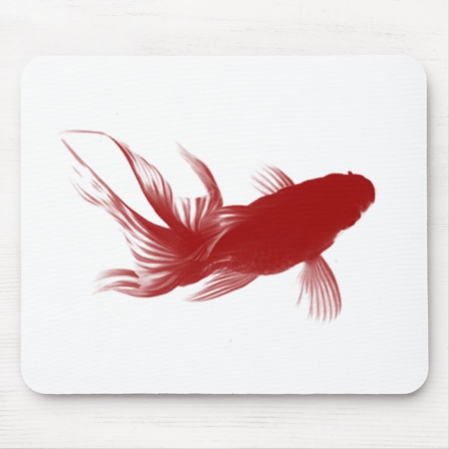 Red Ryukin Goldfish Mouse Pad (Front)