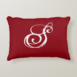 Red "S" Pillow with grey back