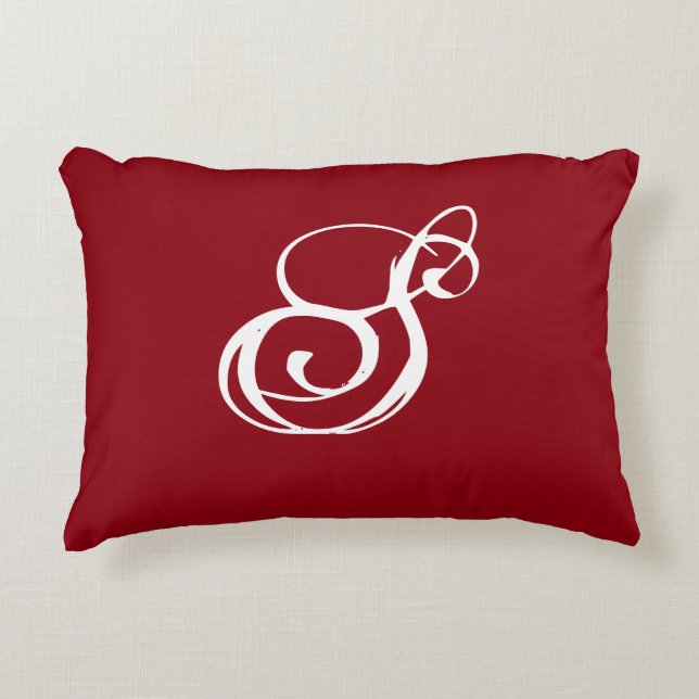 Red "S" Pillow with grey back (Front)