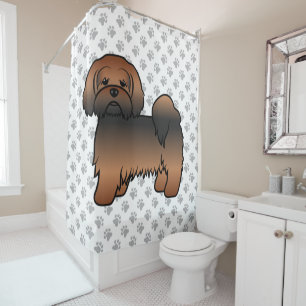 Red Sable Lhasa Apso Cute Cartoon Dog