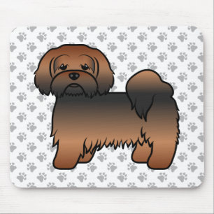 Red Sable Lhasa Apso Cute Cartoon Dog Mouse Pad