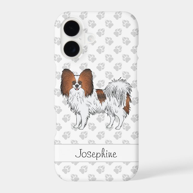 Red Sable Papillon With Paws And Custom Name (Back)