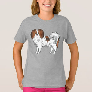 Red Sable Phalène Toy Breed Dog Illustration T-Shirt