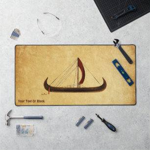 Red Sail Viking Ship Desk Mat