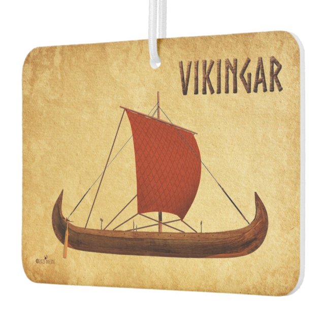 Red Sail Viking Ship II Air Freshener (Left)