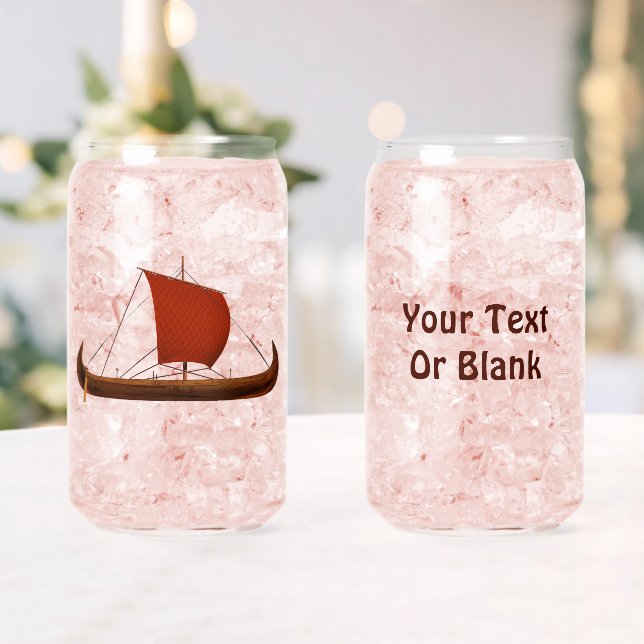Red Sail Viking Ship II Can Glass (Insitu (Wedding))
