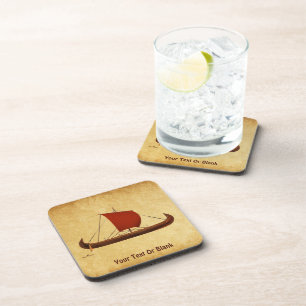 Red Sail Viking Ship II Coaster