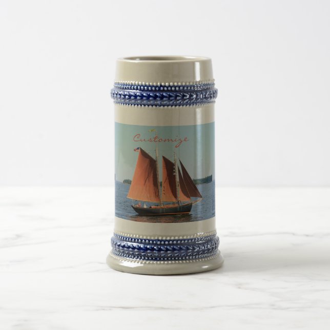 red sailed schooner beer stein (Center)