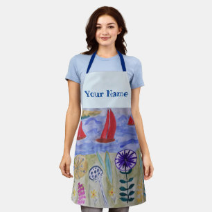 Red Sails & Flowers Apron