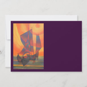 Red Sails in the Sunset Cubist Junk Abstract