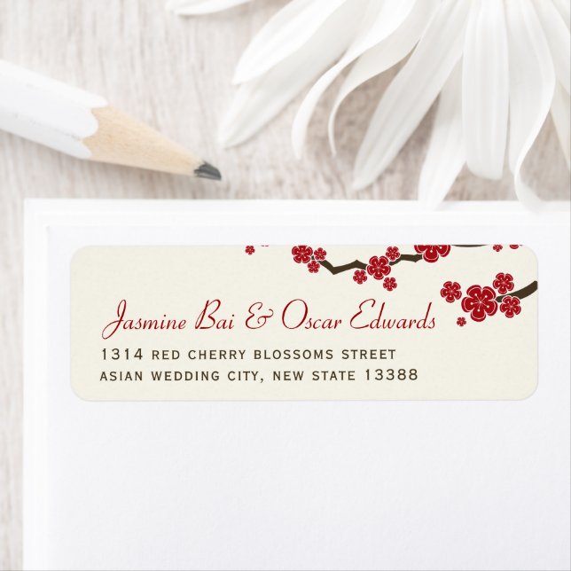 Red Sakura Flowers Cherry Blossoms Asian Wedding (Insitu)
