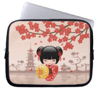 Red Sakura Kokeshi Doll - Japanese Geisha