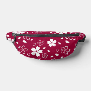 Red Sakura Pattern Fanny Pack