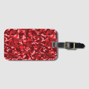 Red Salmon Camouflage Luggage Tag