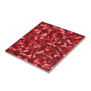 Red Salmon Camouflage Tile