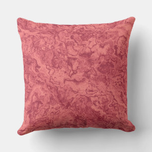 Red Salmon Marble abstract Throw Pillow