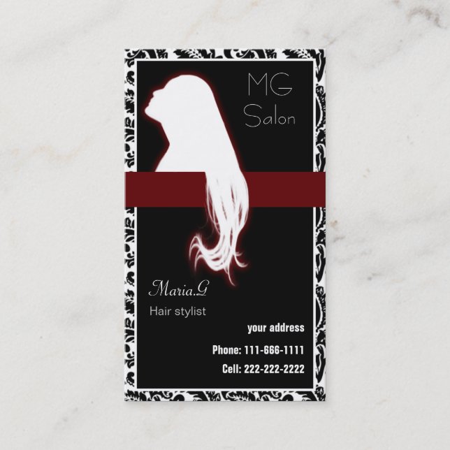 Red Salon businesscards and appointment Card (Front)